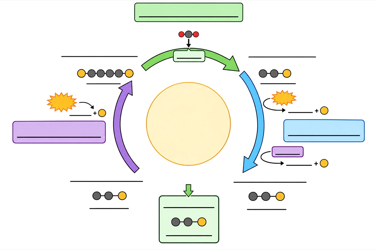 Blank Calvin cycle diagram with empty answer lines for students to label