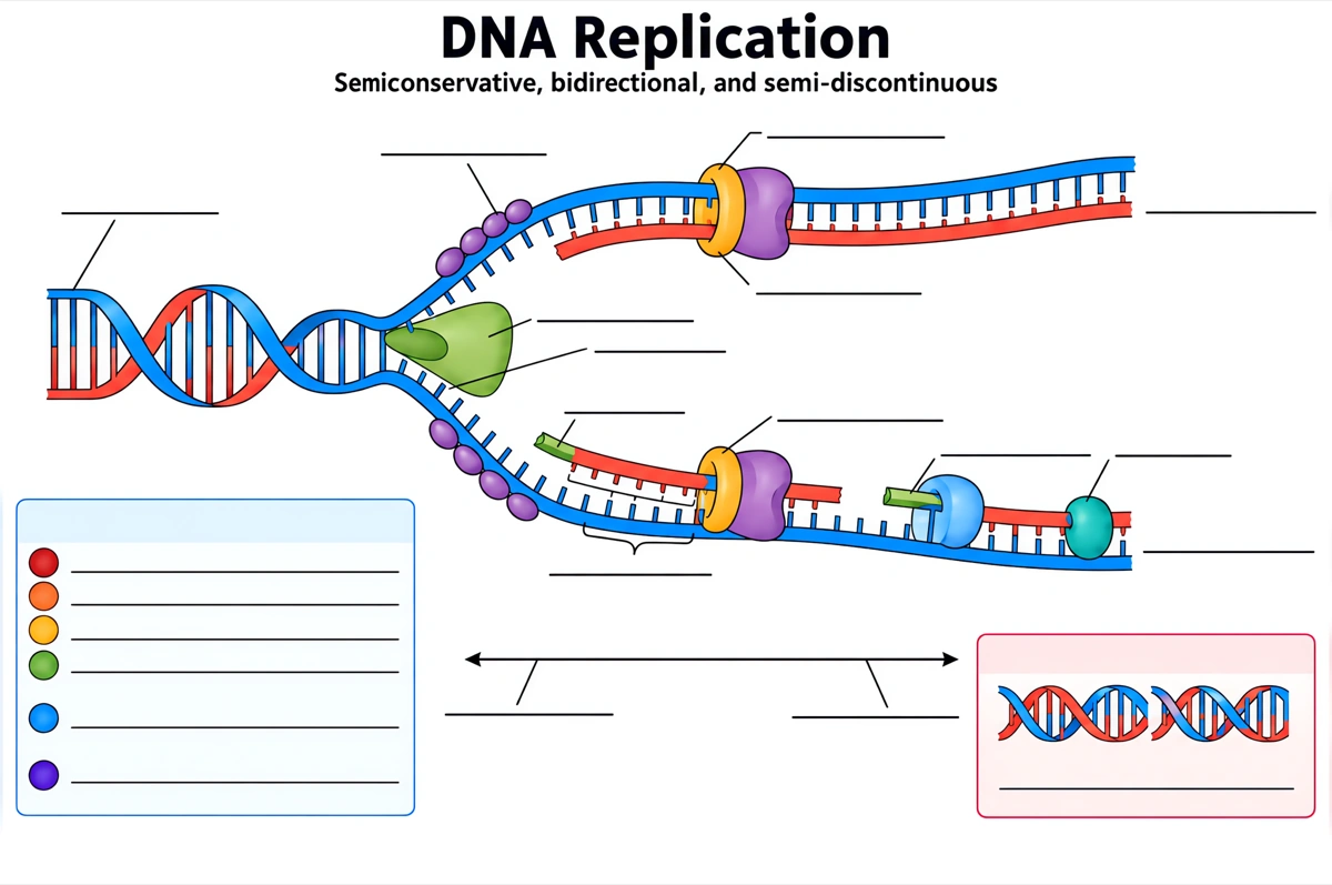 Schema vuoto di una forcella replicativa con righe di risposta vuote da completare