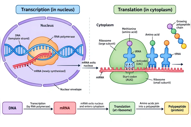 Transcription vs translation